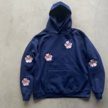HIbiscus flower embroidered Hoodie