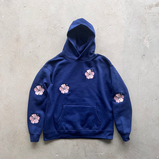 HIbiscus flower embroidered Hoodie