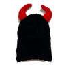 Devil Crochet Ski Mask - Black/Red