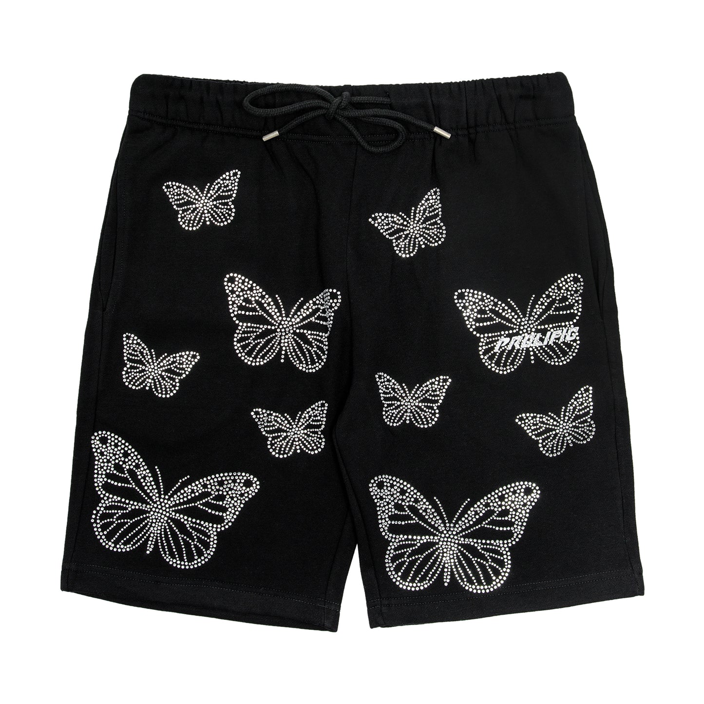 Butterfly Rhinestone Shorts - Black