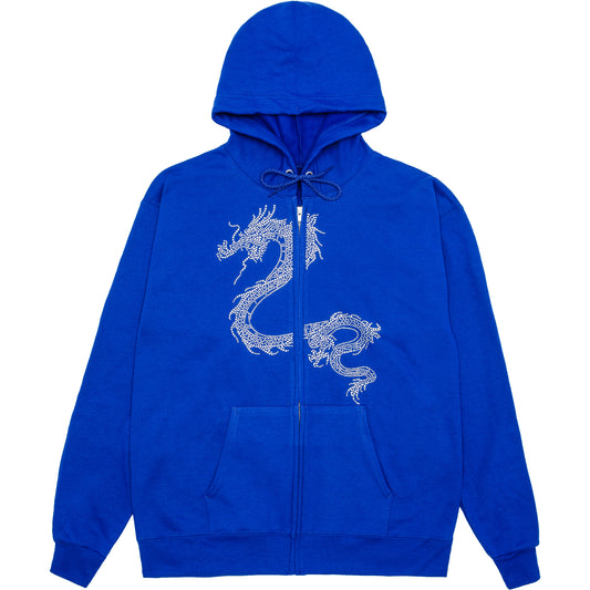 Dragon Rhinestone Hoodie - Royal Blue