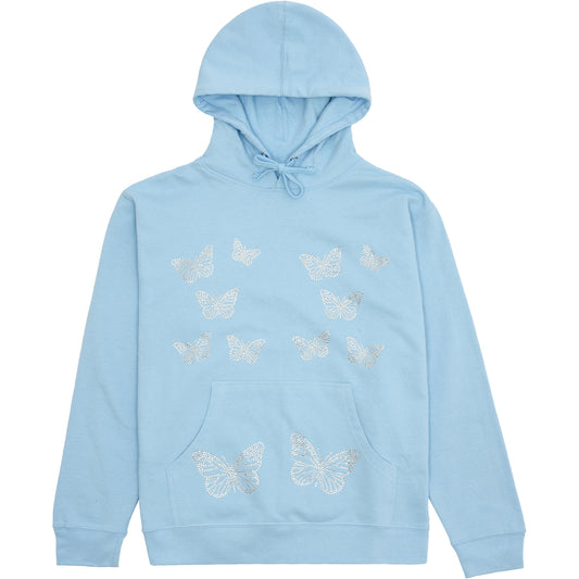 Rhinestone Butterfly Light BLUE Hoodie