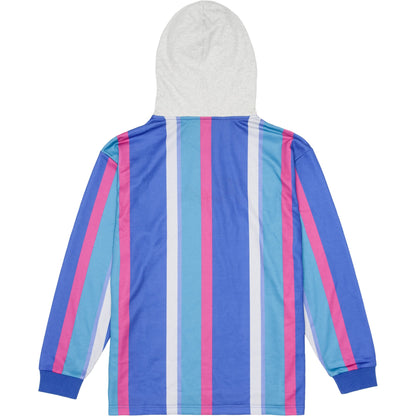 Striped Pullover Hoodie - Blue
