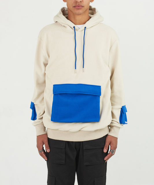 Polar Fleece Pullover Hoodie - Tan